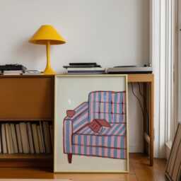 Book Lovers Striped Armchair Wall Art Print, Gift For Lovers, Living Room Bedroom Decor - thumbnail 3