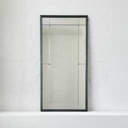 Quadris Rectangular Multi-Panelled Mirror With Blackened Metal Frame - thumbnail 1