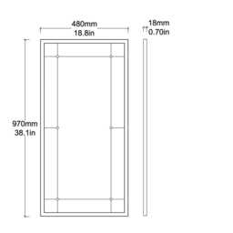 Quadris Rectangular Multi-Panelled Mirror With Blackened Metal Frame - thumbnail 4