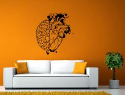 Half Of Heart Brain Wall Or Window Sticker Decal Vinyl Fathead Mural Decor L1956 - thumbnail 1