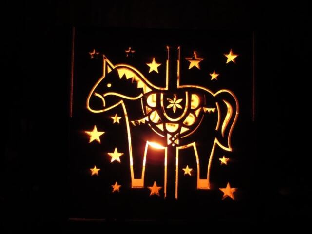 Carousel Horse Tealight Lantern Wooden Candle Holder, Lasercut Plywood - image 1