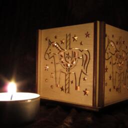 Carousel Horse Tealight Lantern Wooden Candle Holder, Lasercut Plywood - thumbnail 3