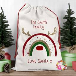 Christmas Sack, Santa Xmas Decoration, Personalised Gift, Bag, Custom - thumbnail 2