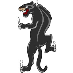 Panther Wall Decal - Big Cat Decor American Traditional Tattoo Black Sticker Reusable Fabric Vwaq-At4 - thumbnail 2