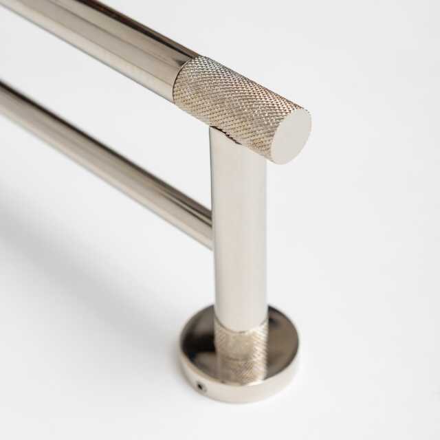 Nickel Finish Knurled Bathroom Accessory Range - Towel Rail Roll Holder Hook - image 1