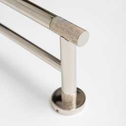 Nickel Finish Knurled Bathroom Accessory Range - Towel Rail Roll Holder Hook - thumbnail 1