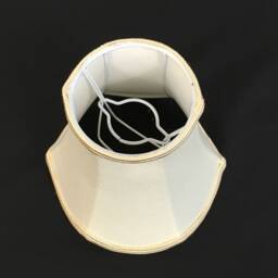 Beige Scalloped Empire Candle Shade With Cream & Gold Rope Trim - Retro Lampshade Chandelier Lampshades Clip On Lampshade - thumbnail 4