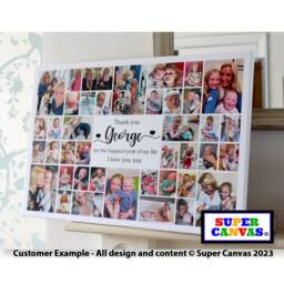 Happy 1st Birthday Baby Son Daughter Grandchild Personalised 40 Picture Photo Display Board Collage Framed Canvas Print Gift - thumbnail 1