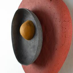 Plug in Wall Sconce Lamp From Paper Mache - Dark English Pink - thumbnail 4