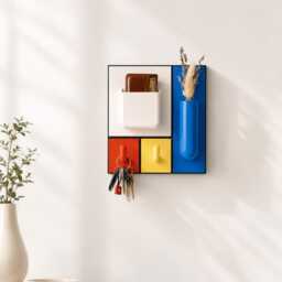 Worby Modular Wall Organiser, Custom 3D Printed Storage Grid For Keys, Glasses, Shelves & Hooks - thumbnail 3