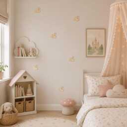 Wooden Swans - Boho Nursery Swan Decor Whimsical Bedroom Fairy Theme Woodland Wall Decal Girls - thumbnail 3