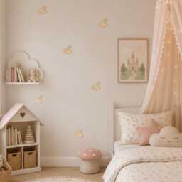Wooden Swans - Boho Nursery Swan Decor Whimsical Bedroom Fairy Theme Woodland Wall Decal Girls - thumbnail 2
