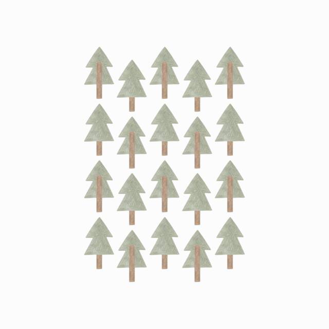 Pencil Scandi Trees Fabric Wall Stickers. Removable & Reusable - image 1
