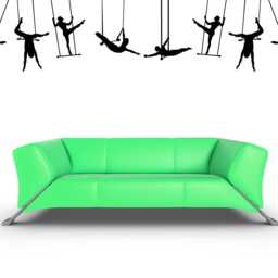 Trapeze Wall Decal, Circus Art, Aerial Performer Sticker, Artist Decor, Carnival Design, Acrobat Decorations - thumbnail 3
