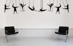 Trapeze Wall Decal, Circus Art, Aerial Performer Sticker, Artist Decor, Carnival Design, Acrobat Decorations - thumbnail 1