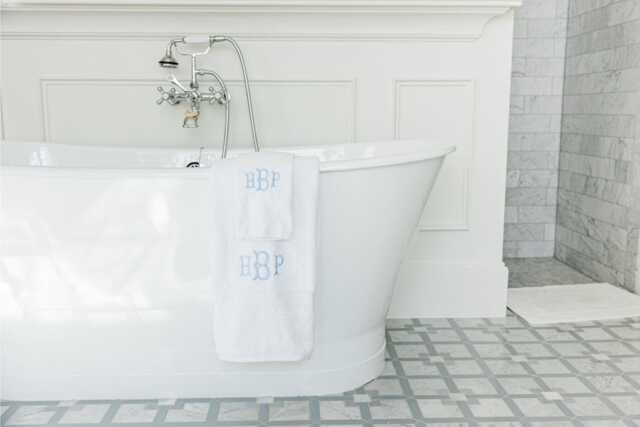 Embroidered Guest Towels // Bath & Hand Towel, Monogram Towels, Custom Bathroom Monogrammed - image 1
