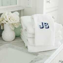 Embroidered Guest Towels // Bath & Hand Towel, Monogram Towels, Custom Bathroom Monogrammed - thumbnail 3