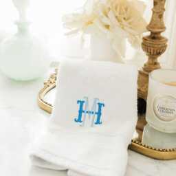 Embroidered Guest Towels // Bath & Hand Towel, Monogram Towels, Custom Bathroom Monogrammed - thumbnail 2