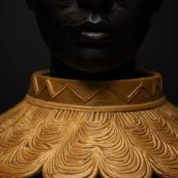 Nefertari Head Planter - Cast Stone Bust Sculpture, Gold Crown African Art - thumbnail 4