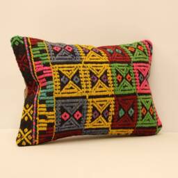 Rug Lumbar Kilim Pillows 14x20 Inch(35x50 cm Bohoturkish Kilim Pillowcover Chair Small Oblong Cushion Cover Tribal Pillow 4Bef-129 - thumbnail 2