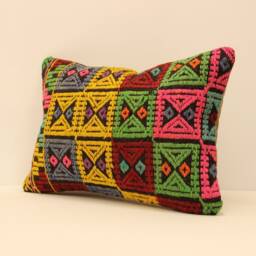Rug Lumbar Kilim Pillows 14x20 Inch(35x50 cm Bohoturkish Kilim Pillowcover Chair Small Oblong Cushion Cover Tribal Pillow 4Bef-129 - thumbnail 3