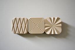 Set Of 3 Square Wall Planters Natural Wood Finish - thumbnail 1