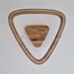 Wooden Ceiling Light Fixture Pendant, Handmade Oak Wood Led, Dimmable Option - thumbnail 2