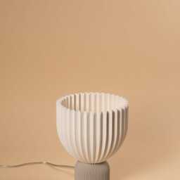 Lamp ?? Sand Grey X Snow White Minimalist Modern Lamp 3D Printing Made Of Bioplastic - thumbnail 3