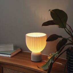 Lamp ?? Sand Grey X Snow White Minimalist Modern Lamp 3D Printing Made Of Bioplastic - thumbnail 2