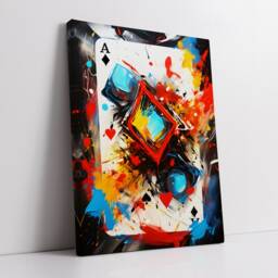 Ace Of Diamonds Playing Card Poker Games Abstract Oil Painting Wall Art, Framed Canvas Poster Print, Home Kitchen Office Room Decor, Gifts - thumbnail 2