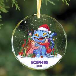 Personalized Huntrix Christmas Ornament, & Derpy Tiger Glass Kpop Demon Hunters Xmas Gift, Rumi Zoey Mira Decor - thumbnail 3