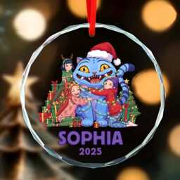 Personalized Huntrix Christmas Ornament, & Derpy Tiger Glass Kpop Demon Hunters Xmas Gift, Rumi Zoey Mira Decor - thumbnail 4
