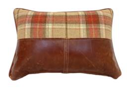 The Tartan Wool & Leather Panelled Cushion - thumbnail 1