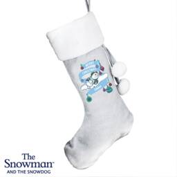 Personalised The Snowman & The Snowdog Luxury Silver Grey Stocking - Stocking Christmas Santa - thumbnail 2