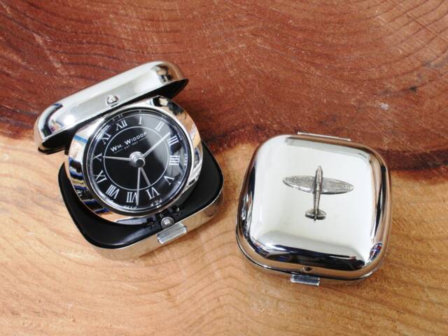 Spitfire Flip Up Alarm Clock Portable Quartz Raf Pilot Birthday Gift 342 Ac - image 1