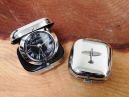 Spitfire Flip Up Alarm Clock Portable Quartz Raf Pilot Birthday Gift 342 Ac
