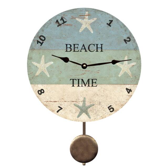 Beach Inspired Decor - Starfish Time Pendulum Clock - image 1