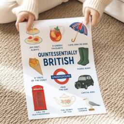 British Travel Print, Iconic England Poster, Kitchen Wall Art, UK Postcard, Best Of British, London Scone, Tea - thumbnail 3