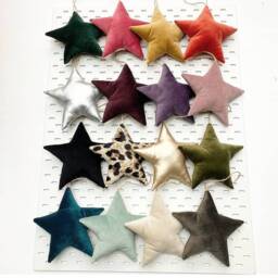 Small Velvet Star, Hanging Decoration, Gift, Teal, Duck Egg, Cream & Charcoal, Pillow, Home Decor, Living Room, Bedroom, Kids/Nursery - thumbnail 2