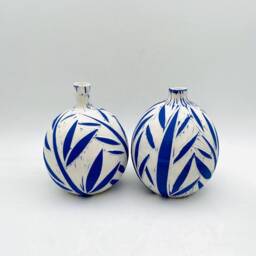 Vase Set, Ceramic Decor, Pottery Gift, Housewarming Gift First Home, Shelf Handmade Vase, Modern Porcelain Set Of 2 - thumbnail 2