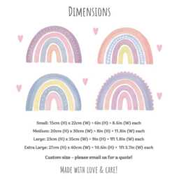 Watercolour Rainbows & Hearts Wall Decals - Kids Stickers For Girls Bedroom, Nursery Decor - thumbnail 3