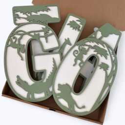 Personalised Safari Name Sign - Wooden Wall Art Jungle Nursery Decor Custom Kids Bedroom Animal Theme Plaque - thumbnail 2