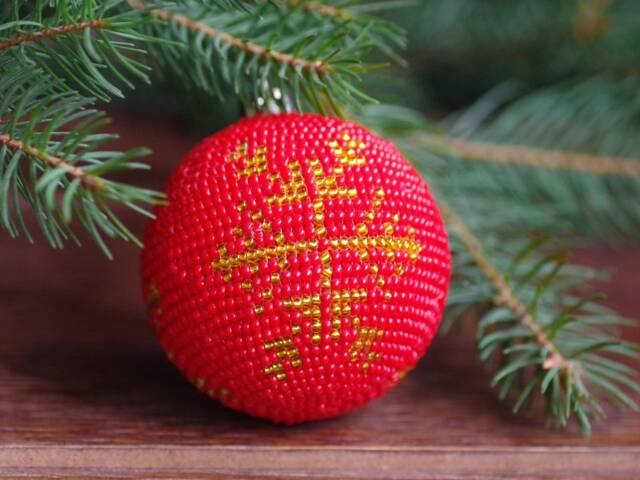Christmas Ornaments Ball, Tree Decor, Beaded Balls, Home Decorations, Xmas Small Gifts For Kids, Gift, Modern - image 1