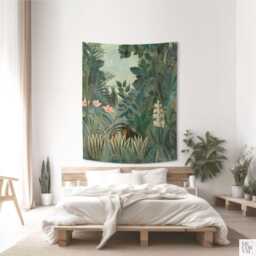Henri Rousseau The Equatorial Jungle Tapestry - Naive Art Wall Hanging. Her002Eu - thumbnail 4