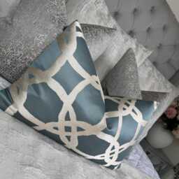 Fascino Duck Egg Teal Cushion Cover, Luxurious Throw Pillow Cover For Sofa/Bed, Luxury Home Decor - Bedroom , Designer Fabric, Size 12x20 - thumbnail 4