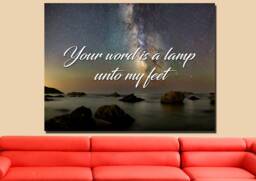 Your Word Is A Lamp Unto My Feet Christian Quotes Wall Art Canvas Sayings, Phrases, Religious, Inspirational, Motivational, Encouraging - thumbnail 1