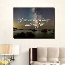 Your Word Is A Lamp Unto My Feet Christian Quotes Wall Art Canvas Sayings, Phrases, Religious, Inspirational, Motivational, Encouraging - thumbnail 2