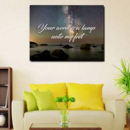 Your Word Is A Lamp Unto My Feet Christian Quotes Wall Art Canvas Sayings, Phrases, Religious, Inspirational, Motivational, Encouraging - thumbnail 3
