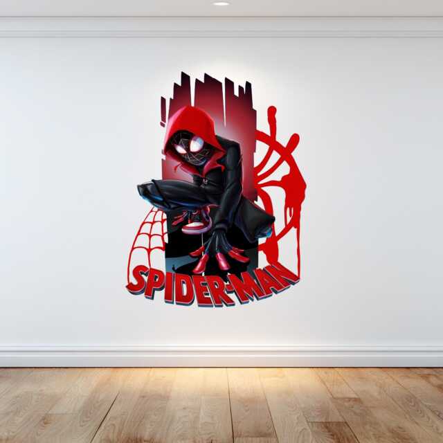 Spider-Man Into The Spider-Verse Miles Morales Design Adult Children's Games Room Home Decoration Wall Vinyl Graphic Sticker Glossy - image 1