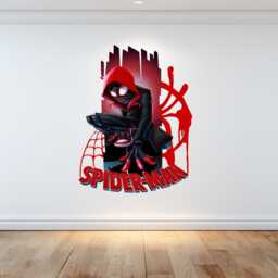 Spider-Man Into The Spider-Verse Miles Morales Design Adult Children's Games Room Home Decoration Wall Vinyl Graphic Sticker Glossy - thumbnail 1